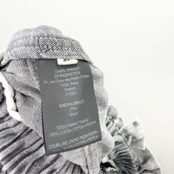 Isabel Marant Etoile Itea Paperbag Shorts Faded Black Color Size 42 XL - Picture 6 of 6